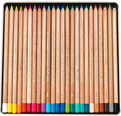 Koh-I-Noor Gioconda Soft Pastel Pencil Set, 24/Each Packed in Tin, Assorted Colored Pencils
