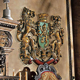 Design Toscano EU1030 Heraldic Royal Lions Coat of Arms Medieval Decor Wall Sculpture, 30 Inch, Full Color
