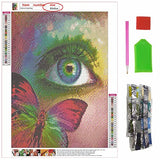 MYARTDP 5D Diamond Painting Kits for Adults , Butterfly Full Drill Crystal Diamond Art Large Eye Diamond Painting Kits for Beginners Kids Diamond Dots for Home Wall Decor Gift (12x16Inch)