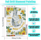 DIY 5D Diamond Painting Kits Elephant Love,Flowers Diamond Art for Adults Kids,Full Drill Diamond Dotz Crystal Painting Arts Craft for Wall Decor Gift (12x16 inch)