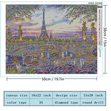 LANDFAIR Diamond Painting Kits - 15x20 inch Round Full Drill Paris Memories Diamond Art Kits for Adults