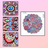 2 Pieces Mandala Flower Diamond Paintings DIY 5D Shape Crystal Diamond Painting Set Diamond Painting Kits for Decoration Arts Craft Canvas, 11.8 x 11.8 Inches