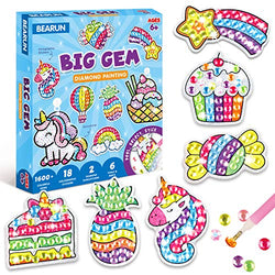 Big Gem Diamond Painting Kit Arts and Crafts for Kids Ages 8-12 Make Your Own Diamond Art Kit Stickers and Suncatchers Craft Kits Suppliers for Boys and Girls Activities Age 4 5 6 7 8 9 10 11 12