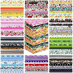 600 Pcs 4 x 4 Inch Cotton Fabric Square Quilting Patchwork Fabric Multi Color Printed Floral Square Fat Flower Animals Cartoon Fabric Bundles for DIY Crafts Cloths Handmade Accessory