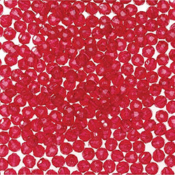 Bulk Buy: Darice DIY Crafts Faceted Plastic Beads Christmas Red 6mm 1000 pieces (1-Pack)