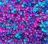 Dark Berry Blue & Purple Mix Multicolor Plastic Pony Beads 6x9mm, 1000 beads bulk bag