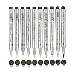 Fine Point Micro-Line Inking Pens Multiliner Fineliner Drawing Sketching Pen Set Ultra Fine Tip Pens for Artist Illustration Comic Manga Calligraphy Scrapbooking Writing & Taking Note Set of 10