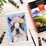 Arteza Watercolor Pad Pack and Professional Watercolor Pencils Bundle, Drawing Art Supplies for Artist, Hobby Painters & Beginners