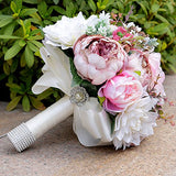 Abbie Home Peony Rose Dahlia Bridal Wedding Bouquet Bride Holding Flowers Confession Bouquet