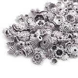 160-210pcs Bali Style Jewelry Making Metal Bead Caps Deluxe New Mix, 100 Gram,Tibetan Silver