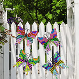 ZYP 4 Pack Metal Butterfly Wall Art Decor, 3D Butterflies Sculpture Hanging Decorations for Garden, Yard, Balcony, Living Room, Bedroom