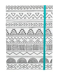 American Crafts 373594 Adult Coloring Books 5 x 7 Elastic Notebook Tribal 80 Sheets