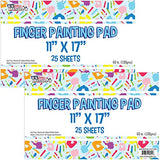 U.S. Art Supply Large 11" x 17" Finger Painting Paper Pad - 25 Sheets 60lb (100gsm) Acid Free (Pack