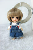 JD256 3-4inch 10-11CM Short BOBO Doll Wigs Synthetic Mohair 1/12 Lati White BJD Hair 3 Colors Available (Lt Brown)