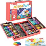 MEEDEN Kids Art Set, 165 Piece Art Supplies Set Kit with Wooden Case, Deluxe Kids Art Kit Box with Oil Pastels, Crayons, Colored Pencils & Coloring Accessories, Art Drawing Gift for Kids, Girls,Teens