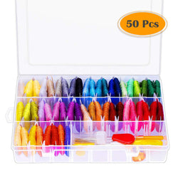Paxcoo 88 Pcs Cross Stitch Supplies Kits with Organizer Box Including 50 Colors Embroidery Floss and 38 Pcs Embroidery Kit for Friendship Bracelet String Making
