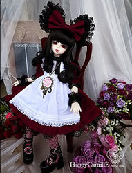 6 PCS Lolita Dress / Outfit Dress Suit 1/4 MSD BJD Dollfie / 100% Custom-made Doll Dress / Wine Red