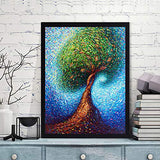 Full Drill DIY Square Diamond Painting by Number Kit, Magic Tree Rhinestone Embroidery Cross Stitch Ornaments Arts Craft Canvas Wall Decor