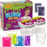 DIY 4 Pack Slime Making Science Supplies Kit - Create Non Sticky, Stretchy Slime Putty - Glow in The Dark - Everything Included in ONE - Accessories & Clear Instructions Included - ChefSlime