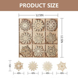 ToLanbbt 27pcs Wooden Snowflakes Hanging Ornaments, Unfinished Wood Christmas Tree Hanging Embellishments for Xmas Decoration, DIY Crafts with Jute Twine Kits