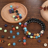 7 Chakra Beads,Assorted Round Nature Stone Beads for Jewelry Making Semi Precious Beads for DIY Bracelet Necklace Jewelry Making wi