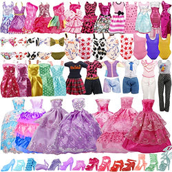 35 Pack Handmade Doll Clothes Including 5 Wedding Gown Dresses 5 Fashion Dresses 4 Braces Skirt 3 Tops and Pants 3 Bikini Swimsuits 15 Shoes for 11.5 Inch Dolls