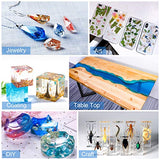 16OZ Epoxy Resin and Hardener Kit for Jewelry DIY Art Craft Resin & Table Top Coating Epoxy,Anti UV Crystal Clear Easy Cast Non Toxic Resin Pour Accessories for Tumbler Wood for Starter & Professional