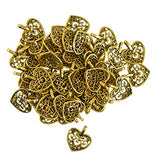 Dovewill 50 Pieces Hollow Out Love Heart Pendant Charms for Necklace Keyring Bag Jewelry Making