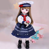 1/6 Children BJD Doll Toys with Full Set Clothes Shoes Wig Makeup Fullset 12 Ball Jointed Doll Child Playmate