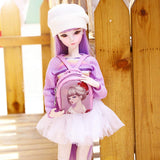 Handmade 1/3 BJD Doll Body Sweet Girl on Campus Doll DIY Making Dolls 23 Jointed Dolls Valentine's Gift Toy,B