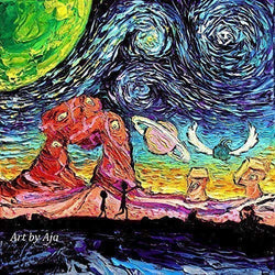 Starry Night print van Gogh Never Saw Another Dimension by Aja choose size and type of paper