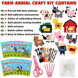CiyvoLyeen Farm Animals Sewing Craft Kit Felt Plush Animal DIY Craft Sewing for Girls and Boys Beginners Educational Sewing Kit Includes 12 Projects