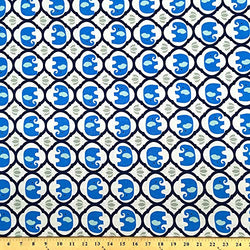 Zlephane Trellis Blue Print Fabric Cotton Polyester Broadcloth FWD