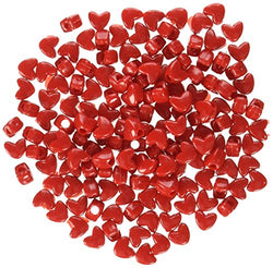 Darice 0726-01B Pony Heart Shape Bead, 10 x 9mm, 1100 Piece, Opaque Red