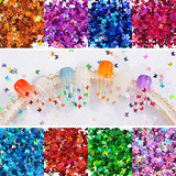 Warmfits 3D Holographic Butterfly Nail Glitter 24 Colors/Set Splarkly Nail Sequins Flake Acrylic Manicure Paillettes Ultrathin Face Body Glitters for Nail Art Decoration & DIY Crafting (Pattern A)
