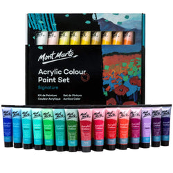 Mont Marte Acrylic Paint Set 36 Colours 36ml, Suitable for Canvas, Wood, MDF, Leather, Air-dried Clay, Plaster, Cardboard, Paper and Crafts