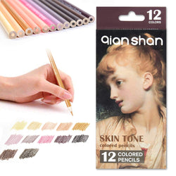 12 Skin Tones Colored Pencils Oil Based Pre-sharpened Drawing Pencils for Beginner Artist Coloring Book Drawing Sketching Art Project - Portrait Set