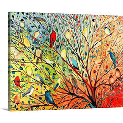 GREATBIGCANVAS Twenty Seven Birds Canvas Wall Art Print, Bird Home Decor Artwork, 36"x29"x1.5"