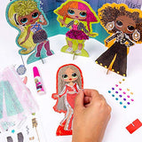 LOL OMG Dress Up Studio by Horizon Group USA, Decorate 4 Dolls with Over 100 Accessories, DIY Fashion Craft Kit, Mix & Match Fabrics & Patterns, Use Gemstones, Stickers & More