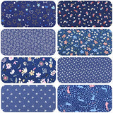Hanjunzhao Dark Blue Fat Quarters Fabric Bundles 18x22 inch for Sewing Quilting Crafting
