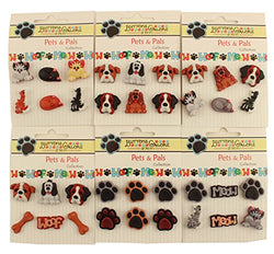 Buttons Galore PPGROUP Pets & Pals 3D Buttons - Set of 6 Cards