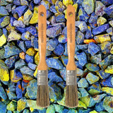 Seekers Cove Background Blender Paintbrush Set of 2 - Two 1'' Brushes Wood Handle and Natural Bristle for Art Paint (1 inch Brush Pair)