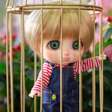 1/8 BJD Doll Full Set 17.5cm 6.8 Inch Ball Jointed SD Doll Handmade DIY Toys with All Clothes Wigs Shoes Makeup
