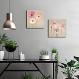 Gardenia Art - Pink Flowers Modern Canvas Wall Art Paintings Red Flowers Artwork for Bedroom Living Room Decoration,12x12 inch per Piece, Stretched and Framed, Ready to Hang
