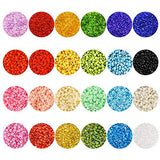 UOONY 35000 pcs Bracelet Beads for Jewelry Making Kit, Bead Craft Kit Set, 2mmGlass Seed Letter Alphabet Beads DIY Art and Craft with 2 Rolls of Cord Elastic String and 10 Charms and Rings