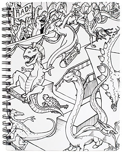 American Crafts Adult Coloring Books 8.5 x 11 Sketchbook Dinosaur 80 Sheets