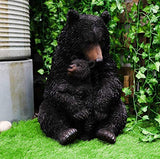 Ebros Large Rustic Forest Lifelike Black Mother Bear Cuddling Baby Cub Statue 21.5" Tall Family Bears Motherhood Western Cabin Lodge Garden Patio and Home Decor Hand Painted Figurine