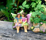 Twig & Flower Miniature Fairy Garden Sisters Alice & May (Hand Painted)