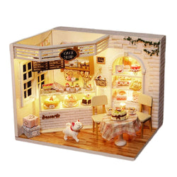 Bayin Dollhouse Kit DIY Furniture, Wooden Miniature Doll House Creative Room Gift (Cake Diary) with Dust Proof Cover
