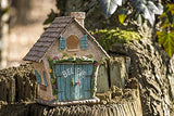 Joykick Fairy Garden House Kit - Hand Painted with Opening Doors and Miniature Fairy Figurine with Accessories - Indoor Outdoor Set of 4 pcs for Home or Lawn Decor
